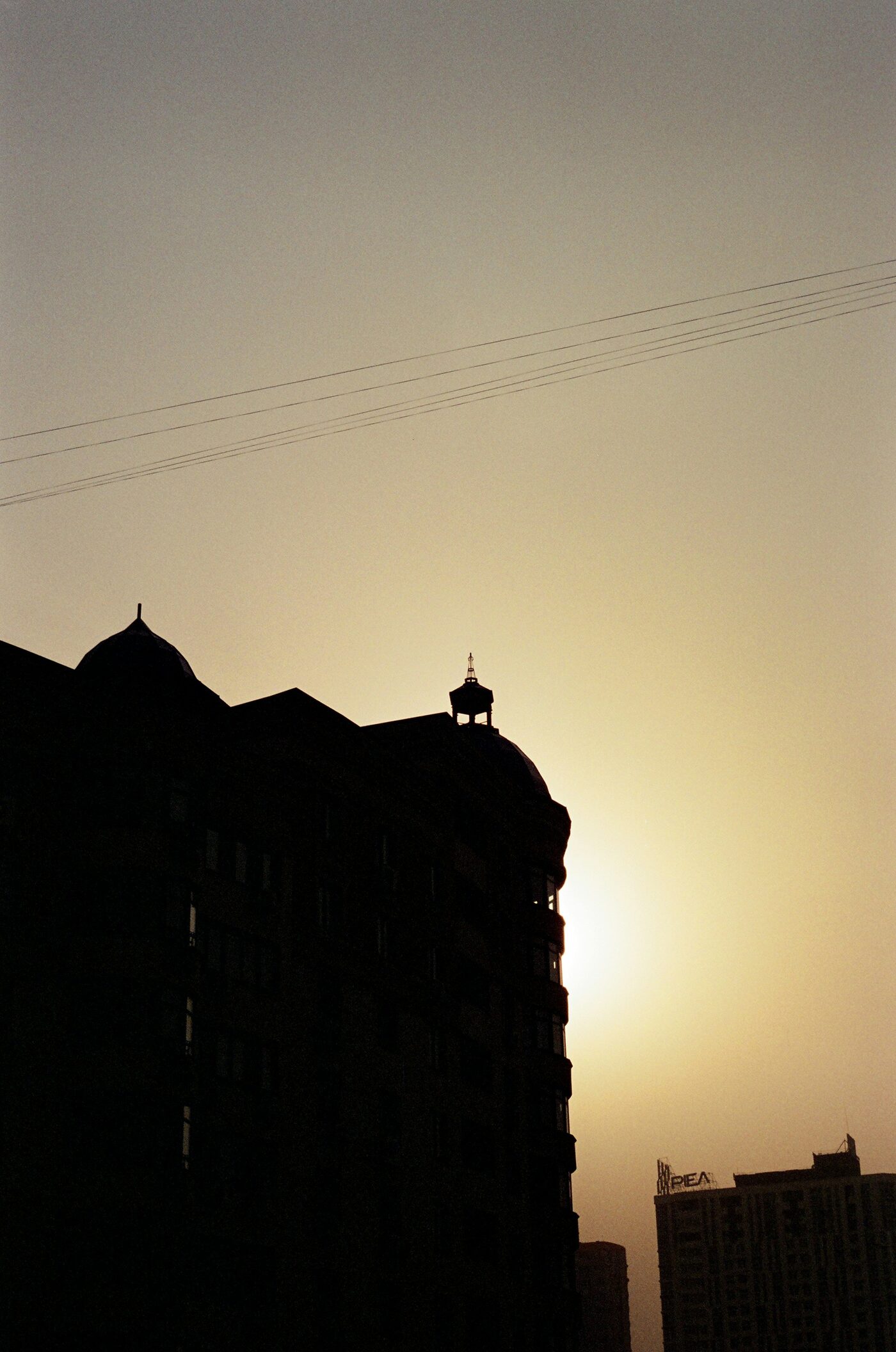 City silhouette at dusk